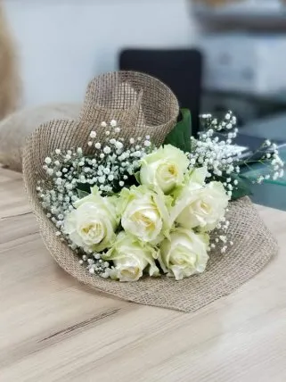 6 Beyaz Gül Buketi - İzmir Çiçekçi